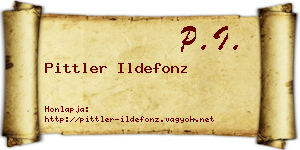 Pittler Ildefonz névjegykártya